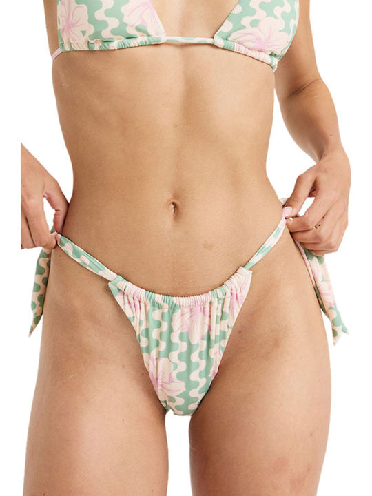 Hibiscus Daze Bikini Slip με Κορδονάκια Hibiscus