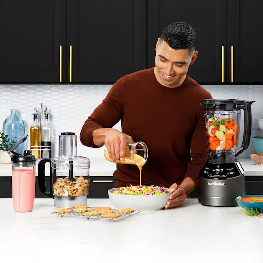 NutriBullet Μπλέντερ με Πλαστική Κανάτα 1.8 lt 1500W Μαύρο NBF580B