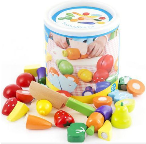 MalPlay Jucărie Fructe și Legume din Lemn pentru 2+ Ani 13 Bucăți