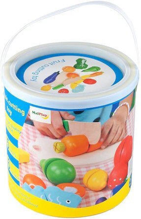 MalPlay Jucărie Fructe și Legume din Lemn pentru 2+ Ani 13 Bucăți