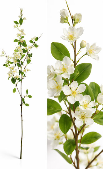 Κλαδι Λευκα Ανθη Μηλιας 0x0x126cm Μονόχρωμο Evergreens