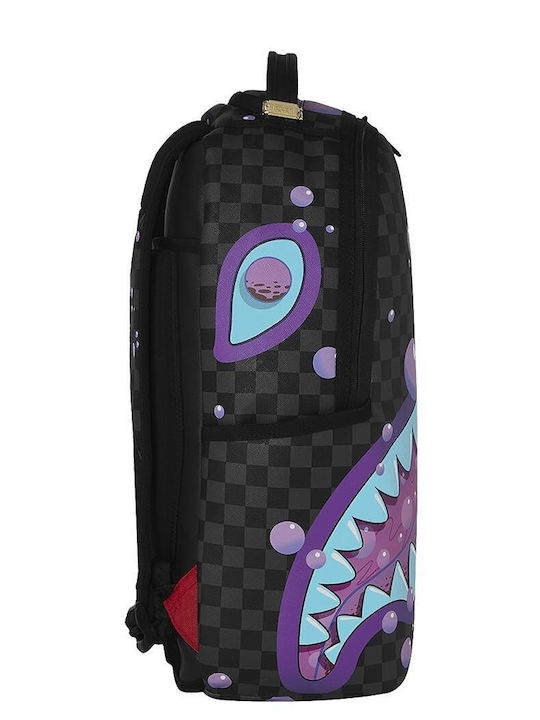 Sprayground Purple Slime Takeover Σχολική Τσάντα Πλάτης Μαύρη με Θήκη για Παγούρι
