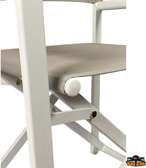 Scaun De Exterior Din Aluminiu Alb