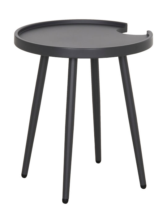 Auxiliary Table for Small Outdoor Spaces Aluminum Teroc Gray 47x47x53cm