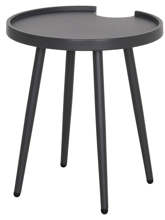 Auxiliary Table for Small Outdoor Spaces Aluminum Teroc Gray 47x47x53cm