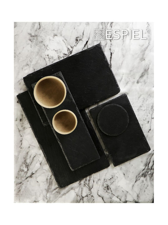 Espiel Wooden Black Coaster 10x10cm 4 Pieces