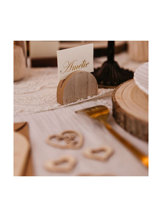 Beauty Home 3 Wooden Bases Curved Tags 4x6x1.5cm