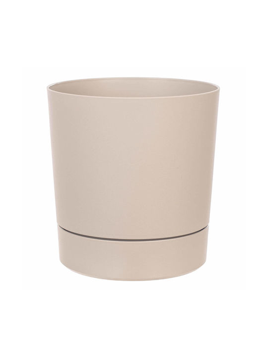 Kadax Plastic Beige Flower Pot with Saucer 27.5x27.5cm