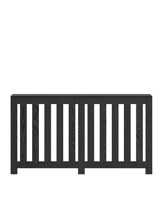 vidaXL Radiator Cover Made of Particleboard Black 149x20x82cm