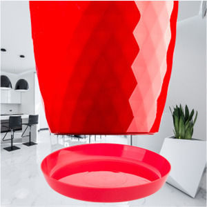Kadax Set 3 Plastic Flower Pots Red Kadax Set 3 Plastic Flower Pots Red