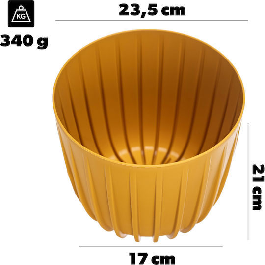 Kadax Пластмасова Саксия За Цветя Жълта 23.5x23.5см