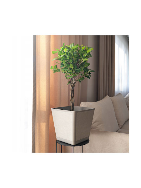 Kadax Beige Blumentopf mit Untersetzer 24cm