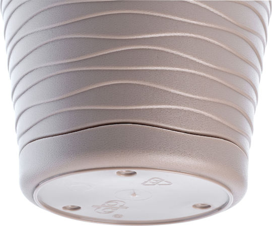 Kadax Kunststoff Blumentopf Beige mit Untersetzer 25x25x17cm