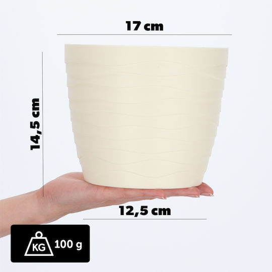 Kadax Γλάστρα Πλαστική Cream 17x17εκ.