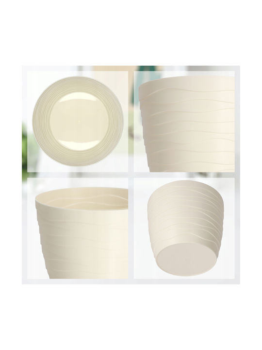 Kadax Γλάστρα Πλαστική Cream 17x17εκ.