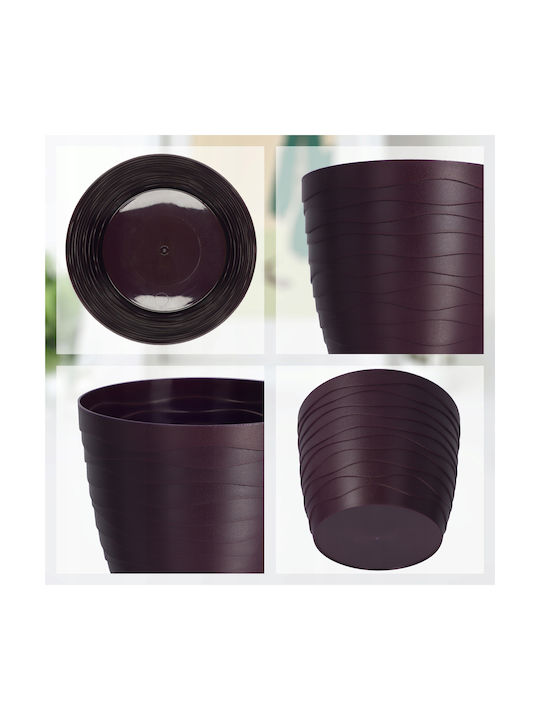 Kadax Plastic Flower Pot Plum 13x13cm