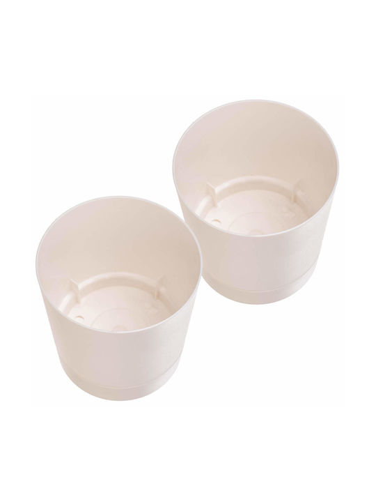 Kadax Set 2 Ghivece de Flori Din Plastic Cu Farfurie