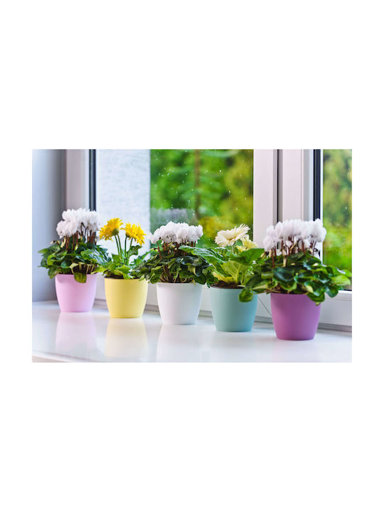 Kadax Kunststoff Blumentopf Gelb Matt mit Untersetzer 25x23cm