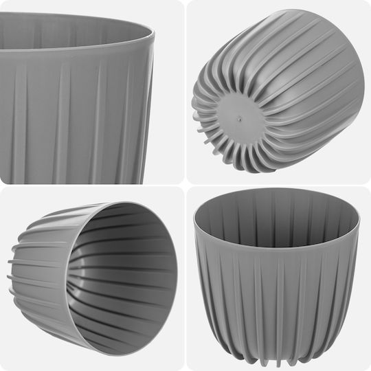 Kadax Пластмасова Саксия За Цветя Сив 12.5x12.5см