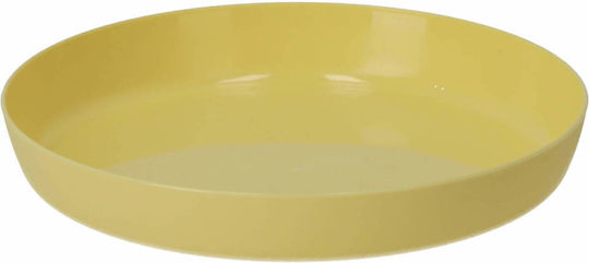 Kadax Γλάστρα Πλαστική Yellow Matte με Πιάτο 25x23εκ.