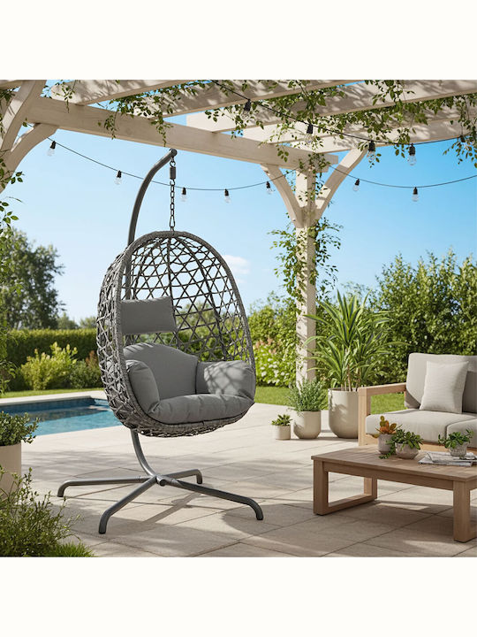 Φωλιά με Βάση Rattan Μ94xΠ63xΥ116cm Γκρι Φωλιά με Βάση Rattan Μ94xΠ63xΥ116cm Γκρι