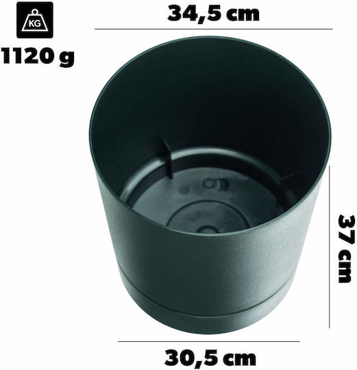 Kadax Plastic Green Flower Pot with Saucer 34.5x34.5cm