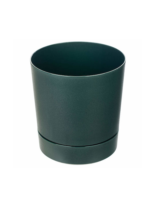 Kadax Plastic Green Flower Pot with Saucer 34.5x34.5cm