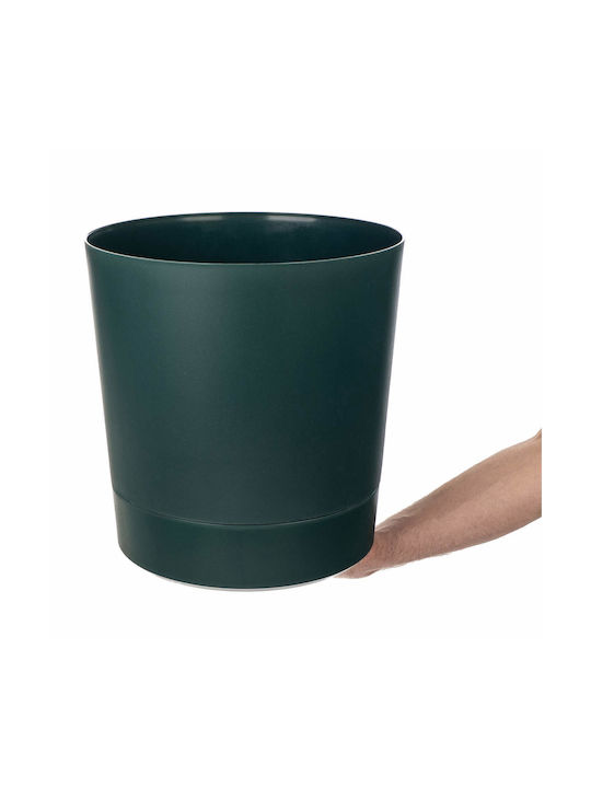 Kadax Plastic Green Flower Pot with Saucer 34.5x34.5cm