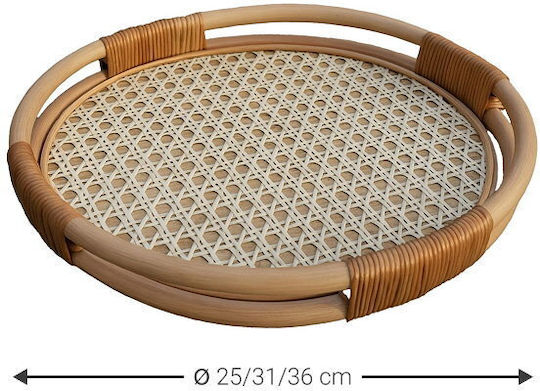 Polihome Dekorative Tabletts Rattan Rund 3 Stück