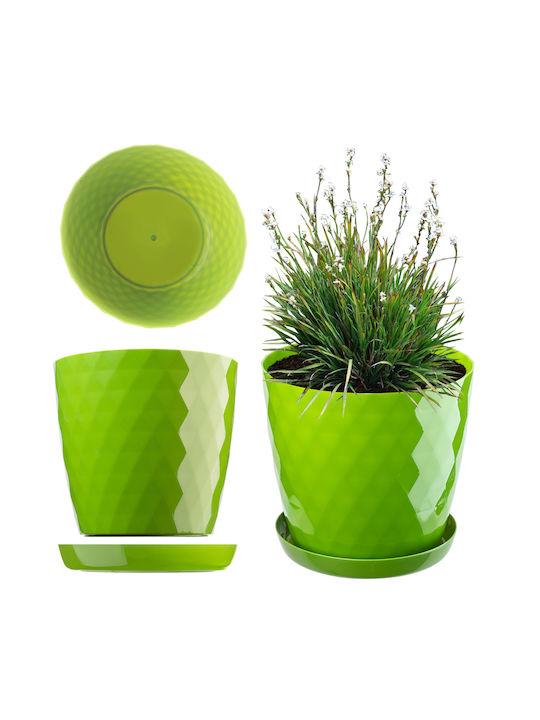 Kadax Σετ 3 Γλάστρες Πλαστικές Green με Πιάτο
