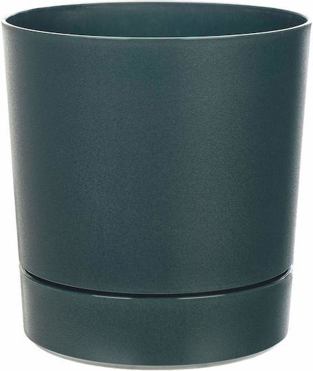 Kadax Kadax Kunststoff Grüner Blumentopf mit Untersetzer 14,5x14,5cm