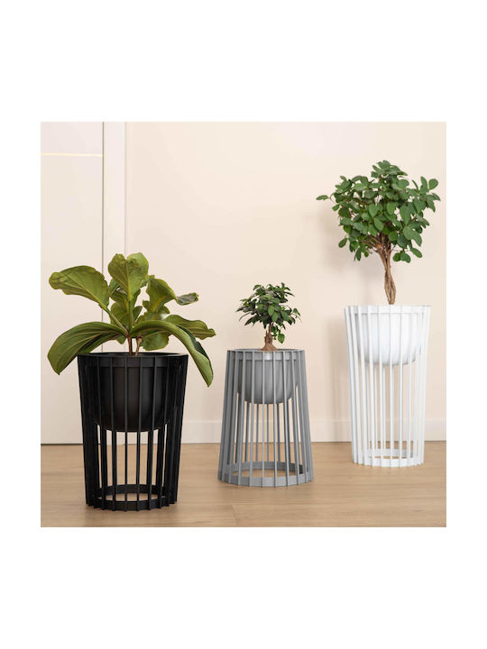 Kadax Plastic Gray Flower Pot