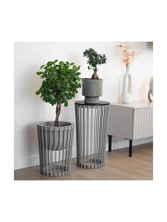 Kadax Plastic Gray Flower Pot