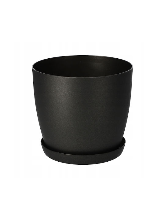 Kadax Plastic Flower Pot Graphite with Saucer 30x28cm