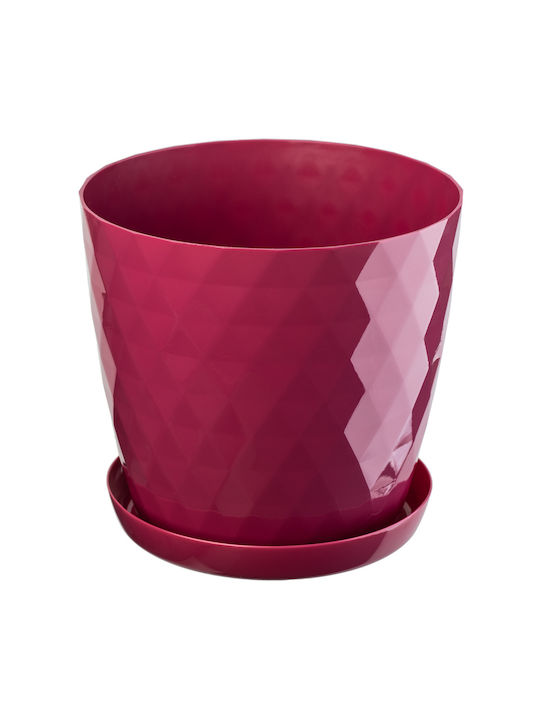 Kadax Set of 3 Plastic Pink Flower Pots with Saucer