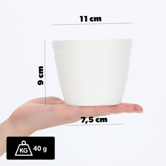 Kadax Γλάστρα Πλαστική White 11x11εκ.