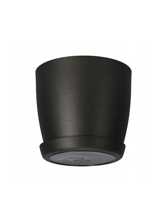 Kadax Plastic Flower Pot Graphite with Saucer 30x28cm