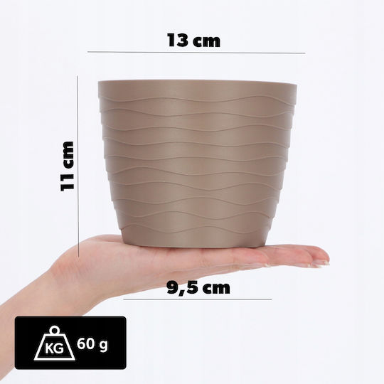Kadax Ghiveci De Flori Din Plastic Bej 13x13cm