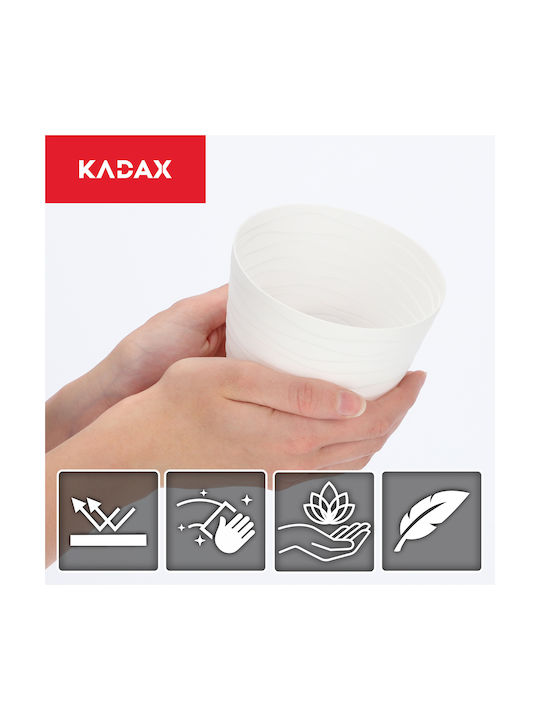Kadax Пластмасова Саксия За Цветя Бяла 11x11см