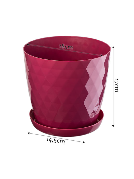 Kadax Set of 3 Plastic Pink Flower Pots with Saucer