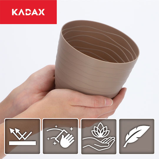 Kadax Ghiveci De Flori Din Plastic Bej 13x13cm