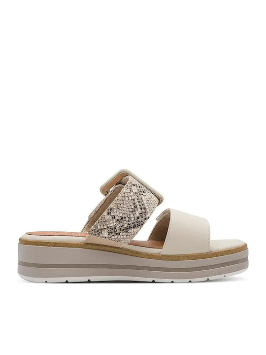 Anatomische Damenplattformen in Stil Pantoffeln Beige