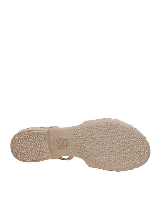 Δερμάτινα Γυναικεία Σανδάλια Καφέ
