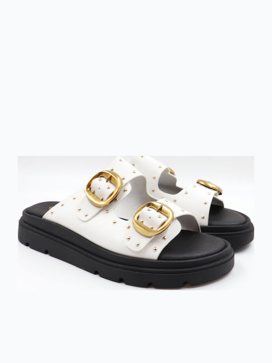 Women's Flat Sandals Flatforms White