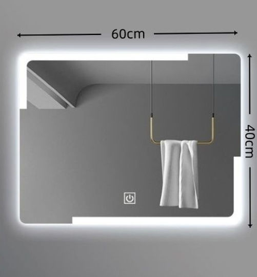 Smart t02112429 Ορθογώνιος Led Αφής 60x40cm