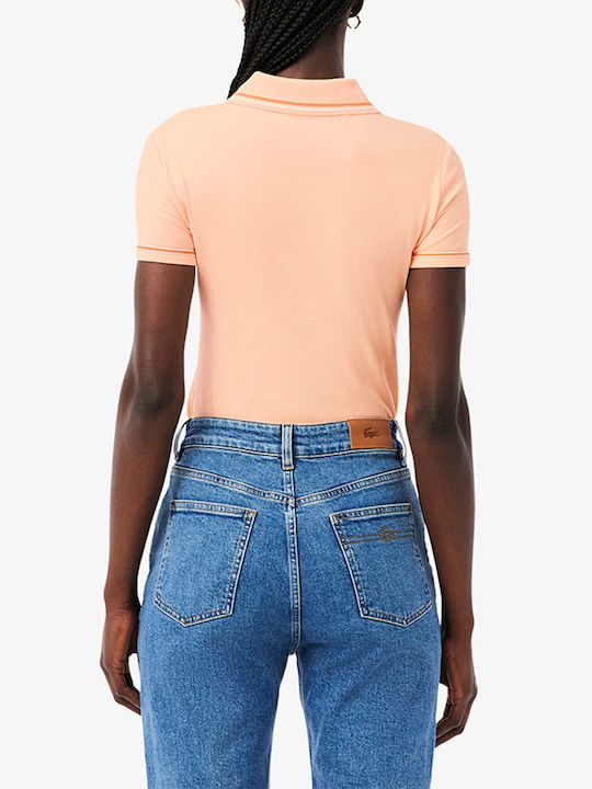 Damen Polo Bluse Kurzärmelig Koralle