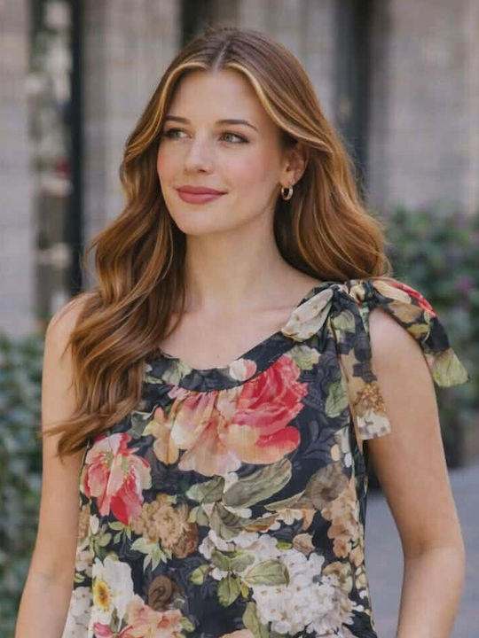 Bluza Damă Floral Neagră