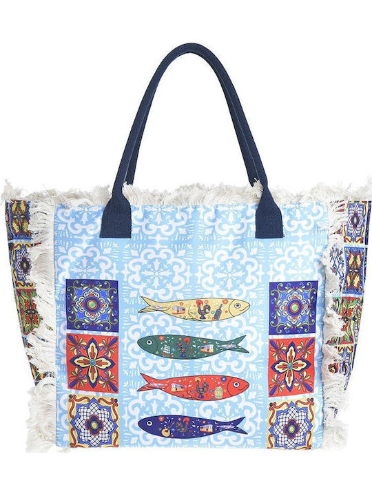 Ble Resort Collection Υφασμάτινη Τσάντα Θαλάσσης Μπλε Ble Resort Collection Υφασμάτινη Τσάντα Θαλάσσης Μπλε