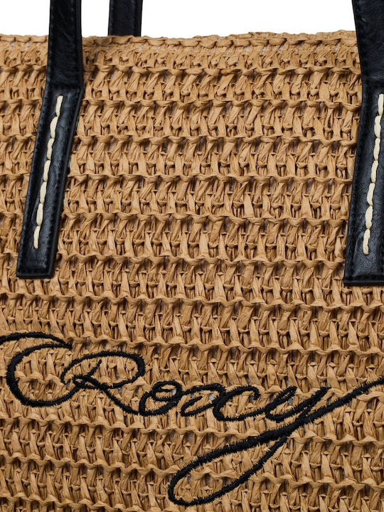 Roxy Wicker Black Beach Bag