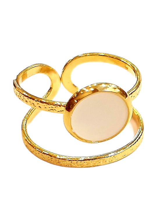 Louiza Jewels Inel Pentru Femei Învârtitoare Cu Email Placat Cu Aur